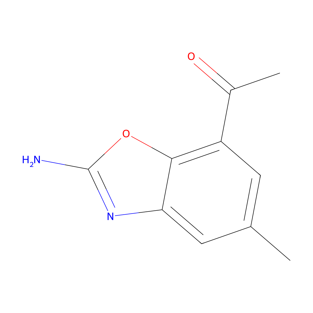 1-(2-Amino-5-methyl-1,3-benzoxazol-7-YL)ethanone molecular structure, CAS 1820641-27-7