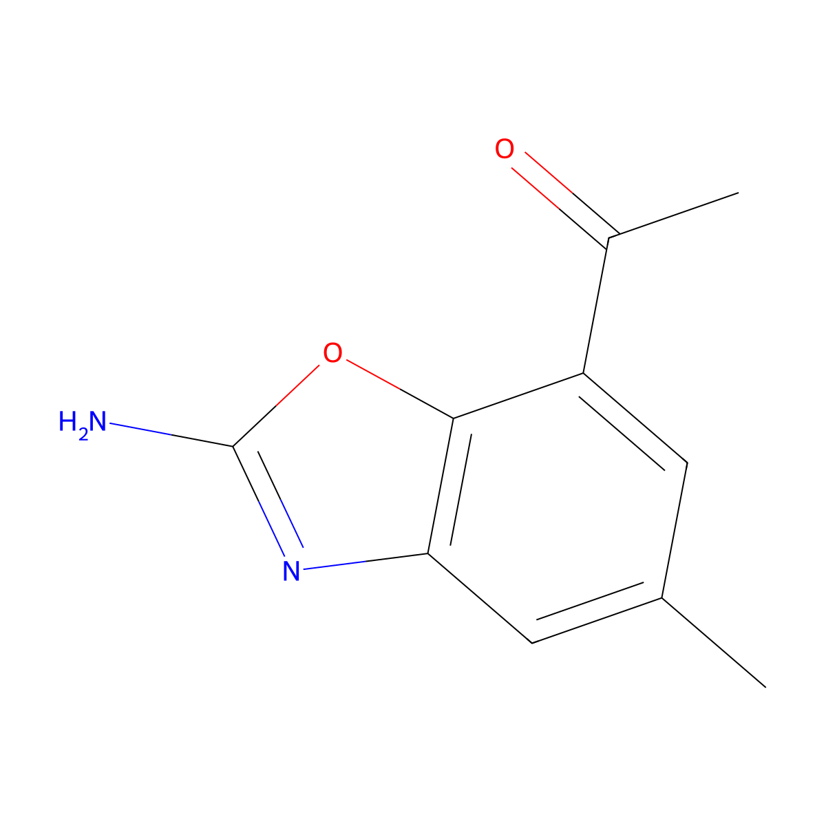 1-(2-Amino-5-methyl-1,3-benzoxazol-7-YL)ethanone molecular structure, CAS 1820641-27-7