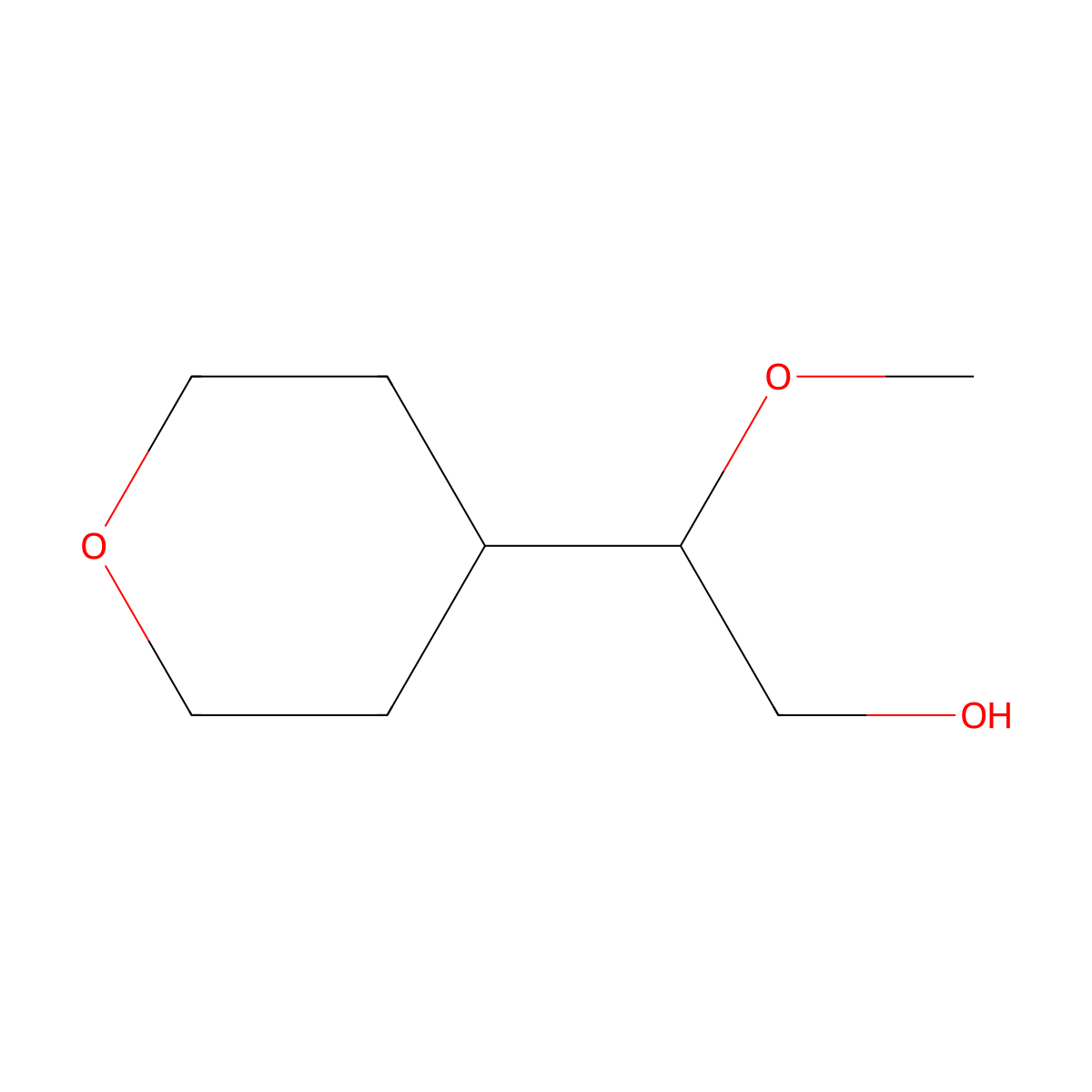 2-Methoxy-2-(oxan-4-yl)ethan-1-ol molecular structure, CAS 1820641-39-1