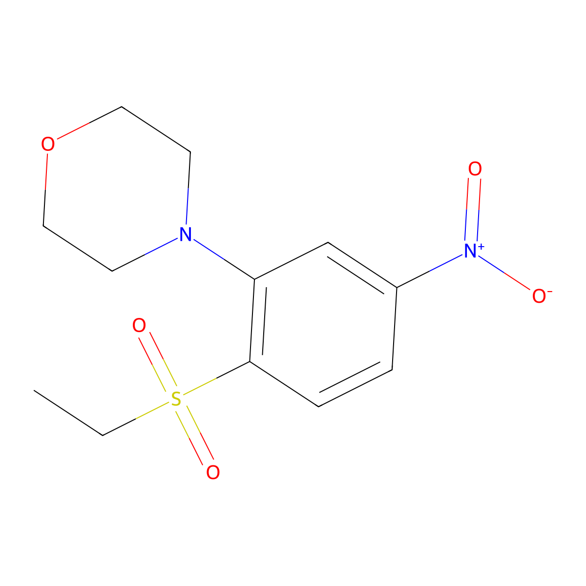 4-Ethanesulfonyl-3-morpholinonitrobenzene molecular structure, CAS 1820641-46-0