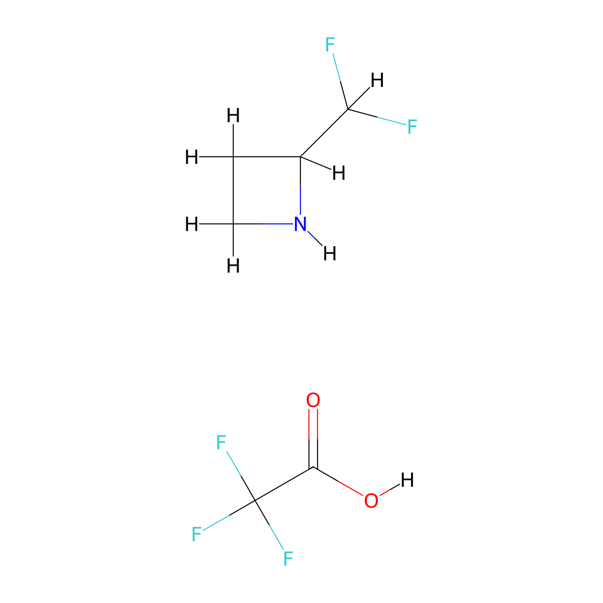 2-(Difluoromethyl)azetidine; trifluoroacetic acid molecular structure, CAS 1820641-63-1