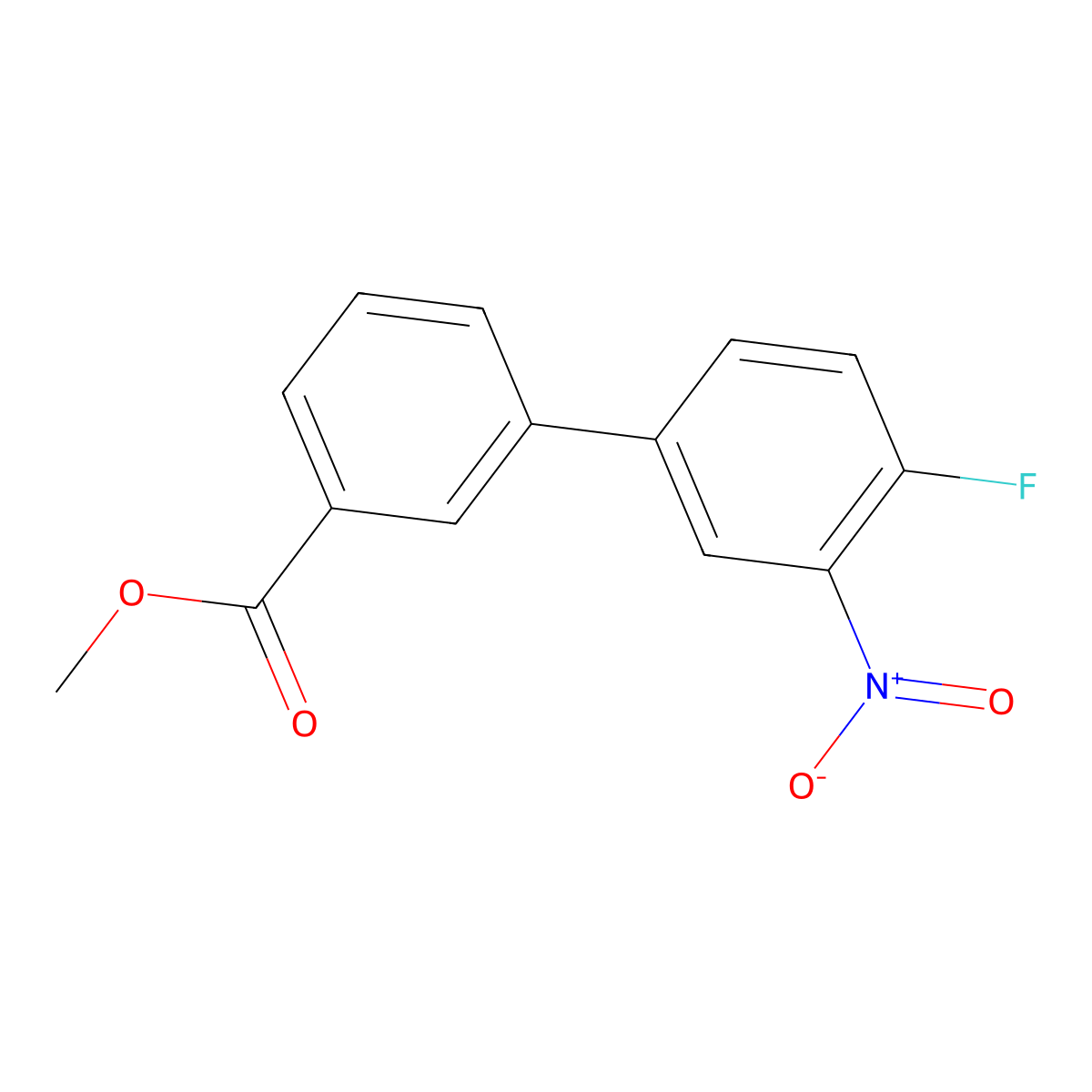 Methyl 3-(4-fluoro-3-nitrophenyl)benzoate molecular structure, CAS 1820641-71-1