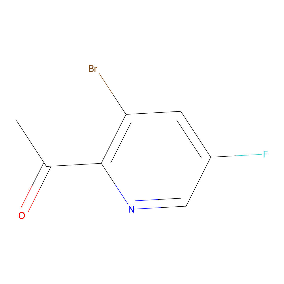 1-(3-Bromo-5-fluoropyridin-2-yl)ethanone molecular structure, CAS 1820641-72-2