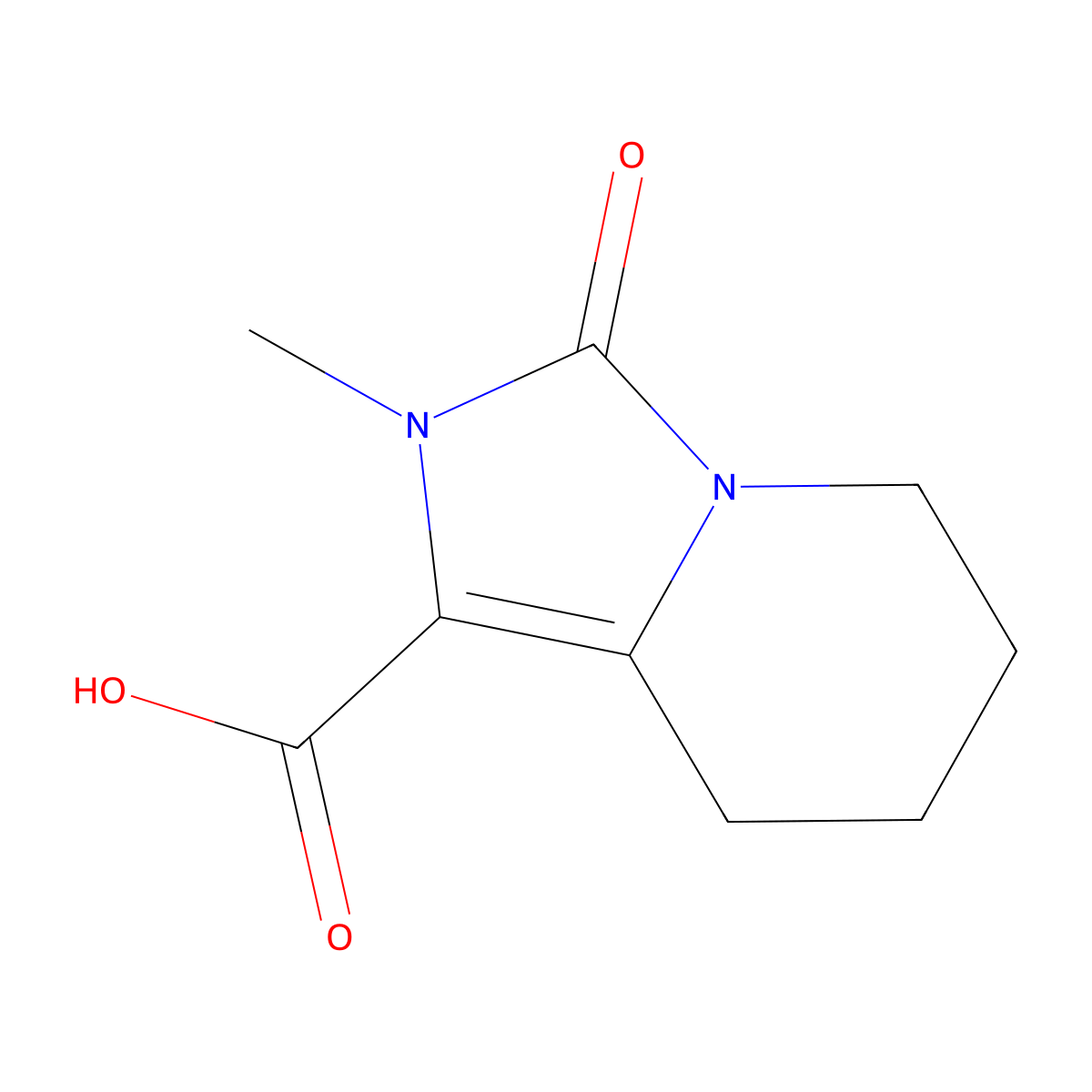2-methyl-3-oxo-2H,3H,5H,6H,7H,8H-imidazo[1,5-a]pyridine-1-carboxylic acid molecular structure, CAS 1820641-84-6