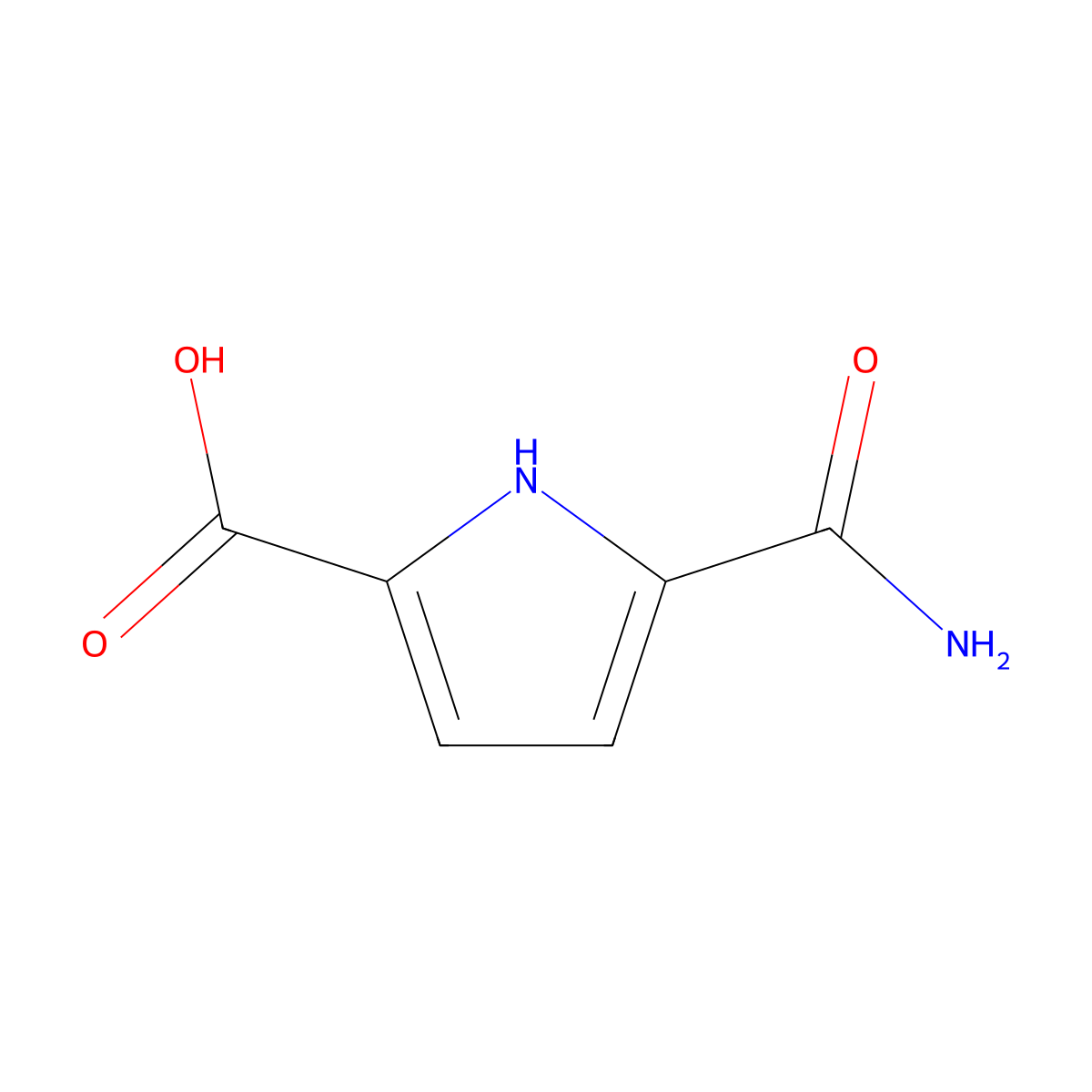 5-carbamoyl-1H-pyrrole-2-carboxylic acid molecular structure, CAS 1820641-87-9