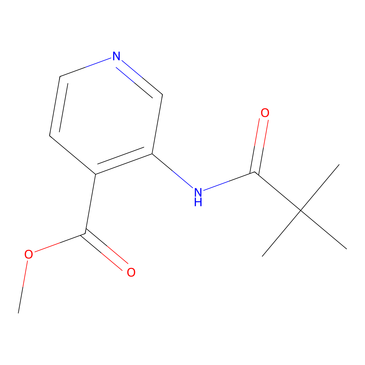 Methyl 3-pivalamidoisonicotinate molecular structure, CAS 1820642-01-0