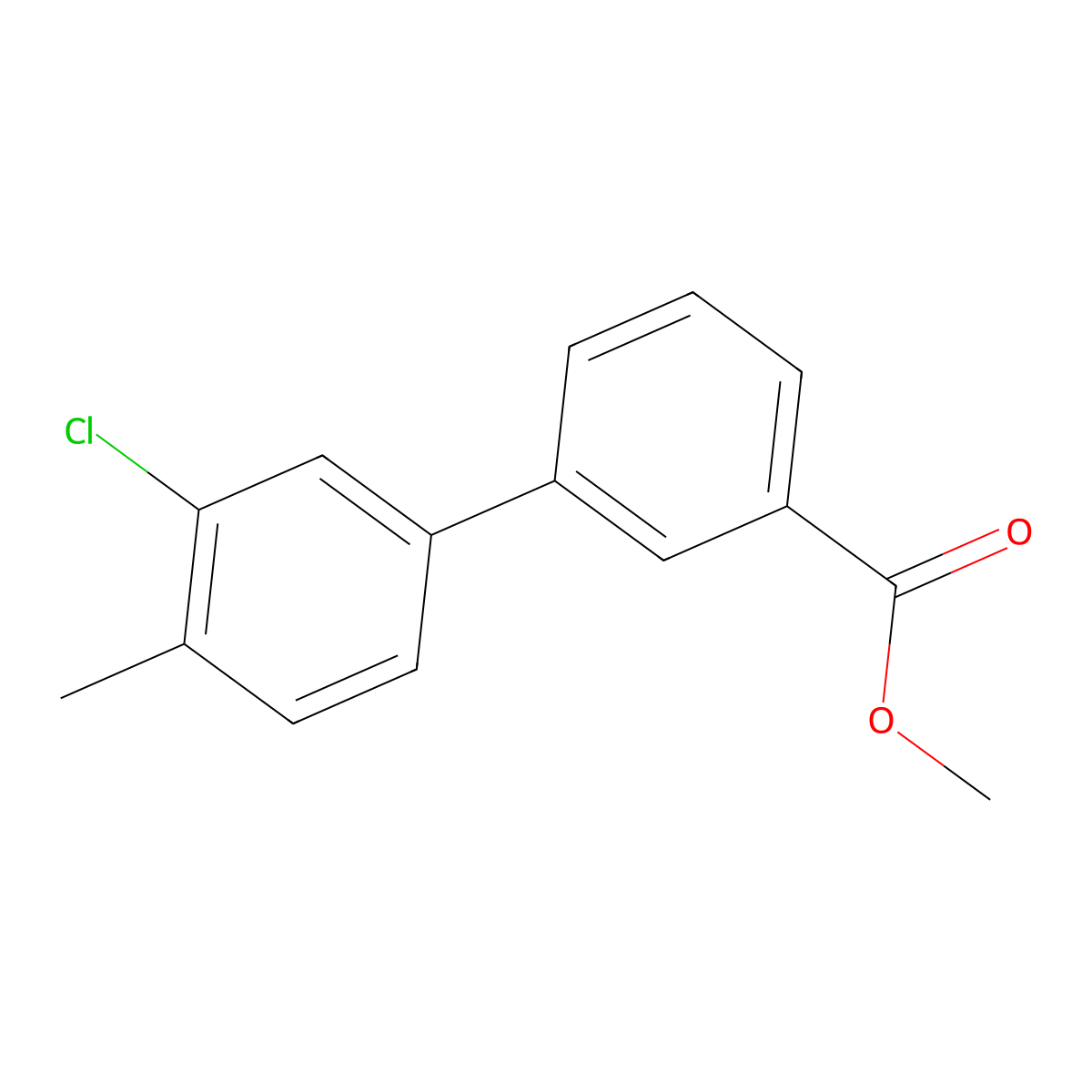 Methyl 3-(3-chloro-4-methylphenyl)benzoate molecular structure, CAS 1820642-07-6
