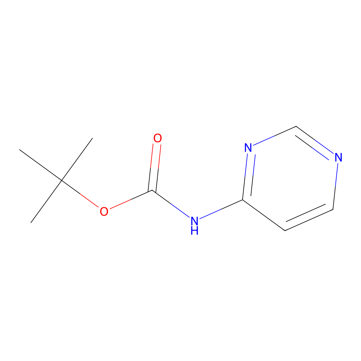 Tert-butyl N-(pyrimidin-4-YL)carbamate molecular structure, CAS 1820642-12-3