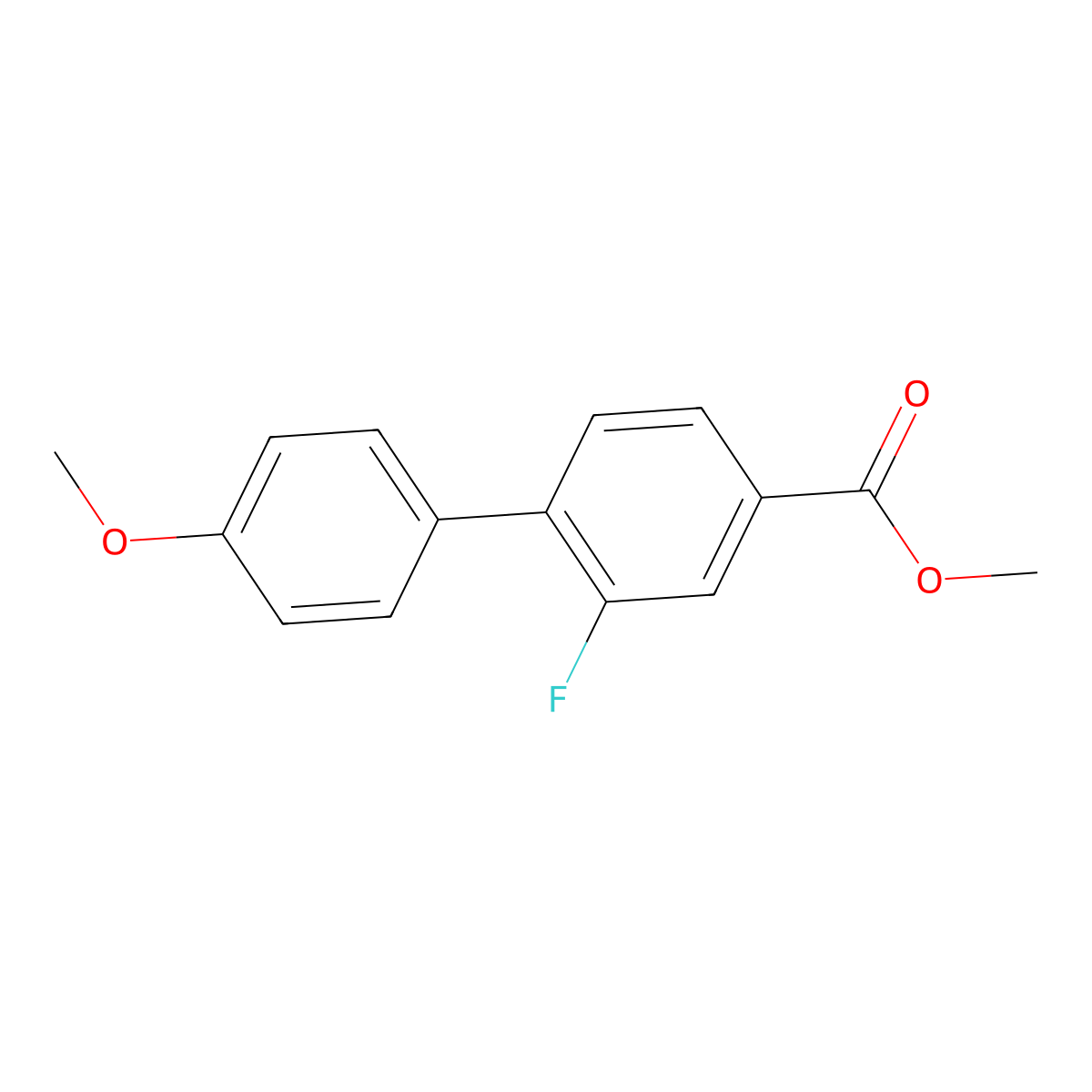 Methyl 3-fluoro-4-(4-methoxyphenyl)benzoate molecular structure, CAS 1820642-24-7