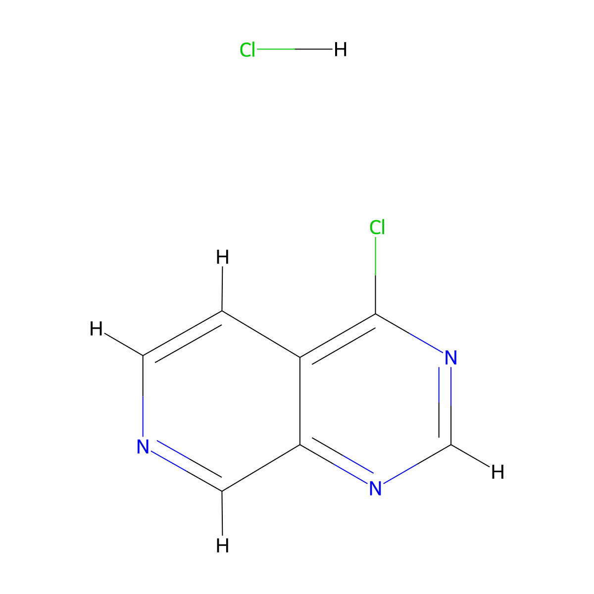 4-Chloropyrido[3,4-d]pyrimidine hydrochloride molecular structure, CAS 1820642-26-9
