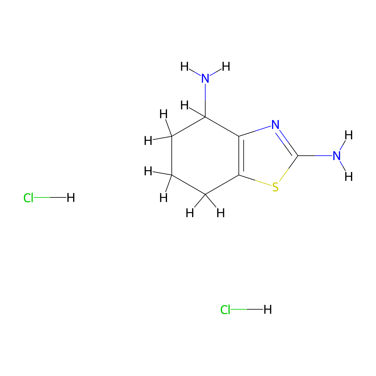 4,5,6,7-Tetrahydro-1,3-benzothiazole-2,4-diamine dihydrochloride molecular structure, CAS 1820647-10-6