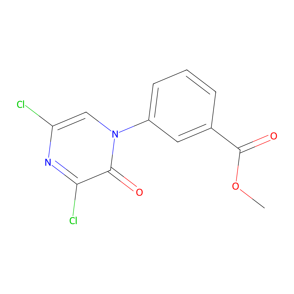 3-(3,5-Dichloro-2-oxo-2H-pyrazin-1-yl)-benzoic acid methyl ester molecular structure, CAS 1820647-18-4