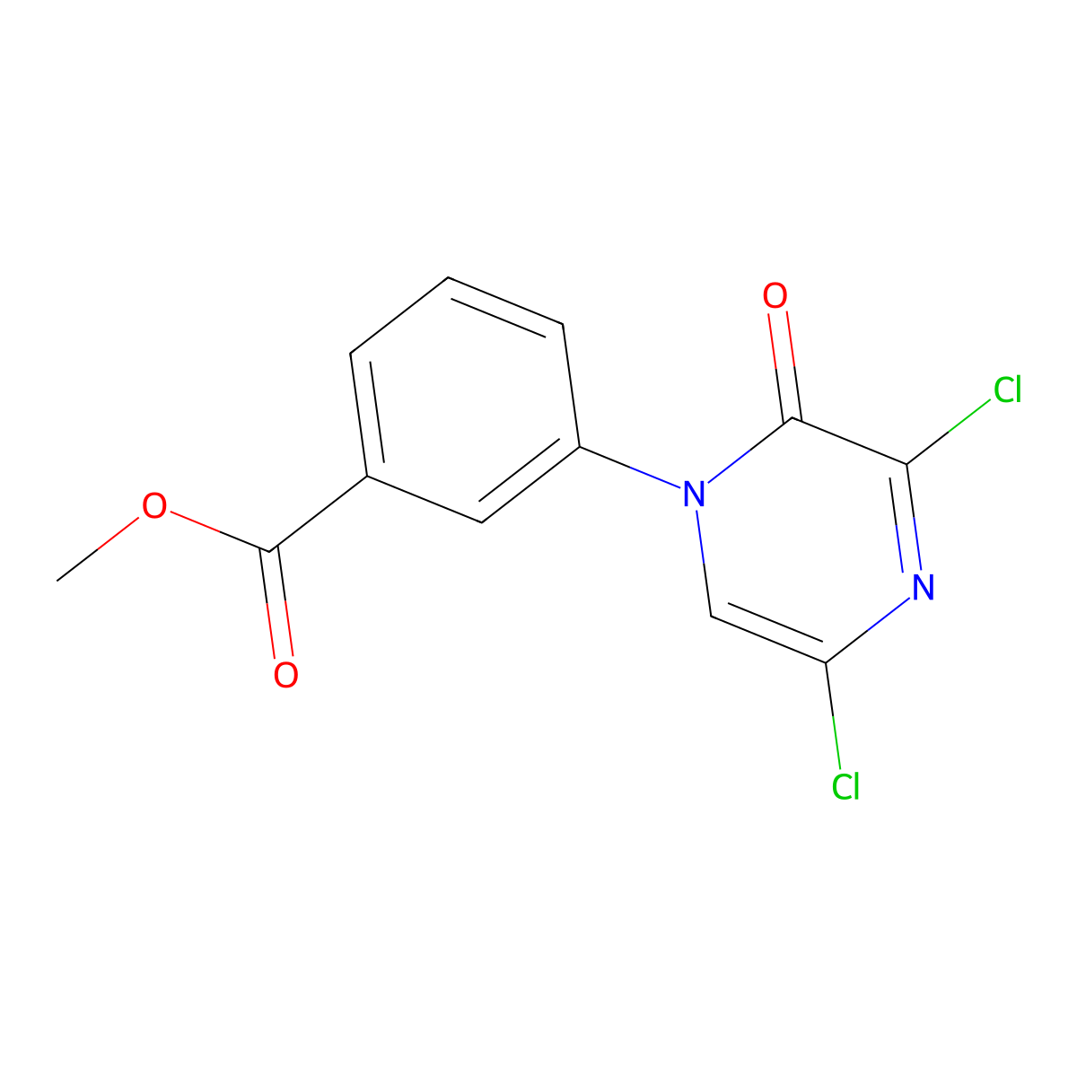 3-(3,5-Dichloro-2-oxo-2H-pyrazin-1-yl)-benzoic acid methyl ester molecular structure, CAS 1820647-18-4
