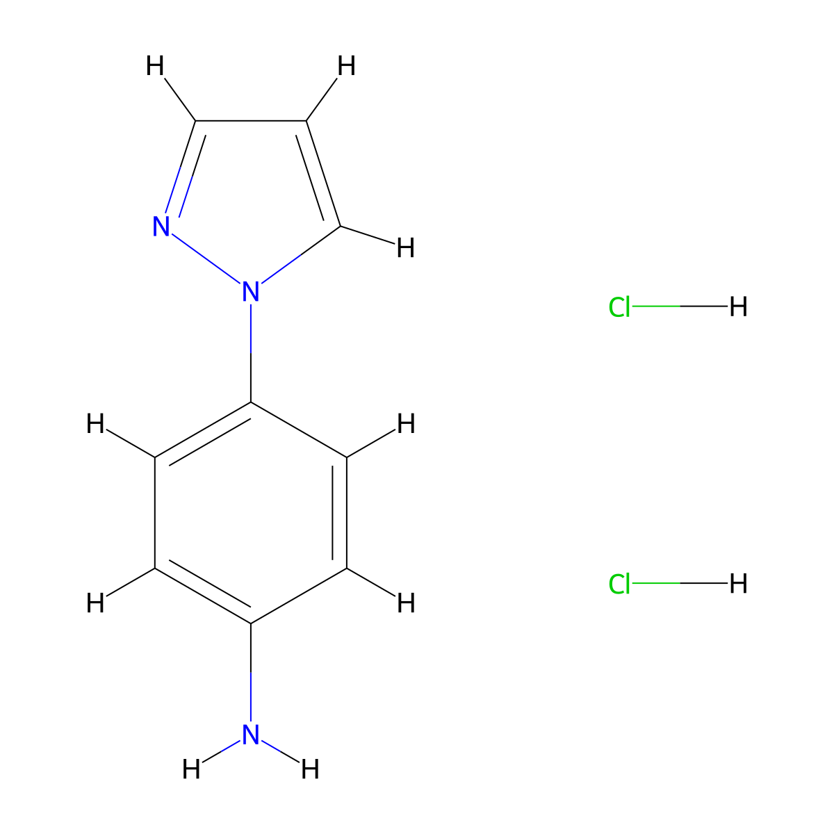 4-(1H-Pyrazol-1-yl)aniline dihydrochloride molecular structure, CAS 1820647-29-7