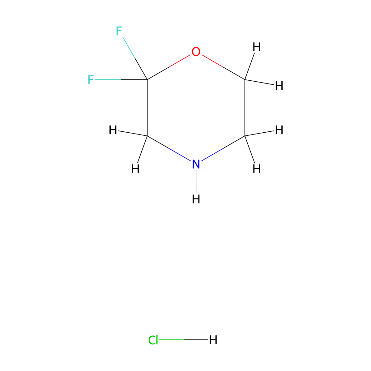 2,2-Difluoromorpholine hydrochloride molecular structure, CAS 1820647-38-8