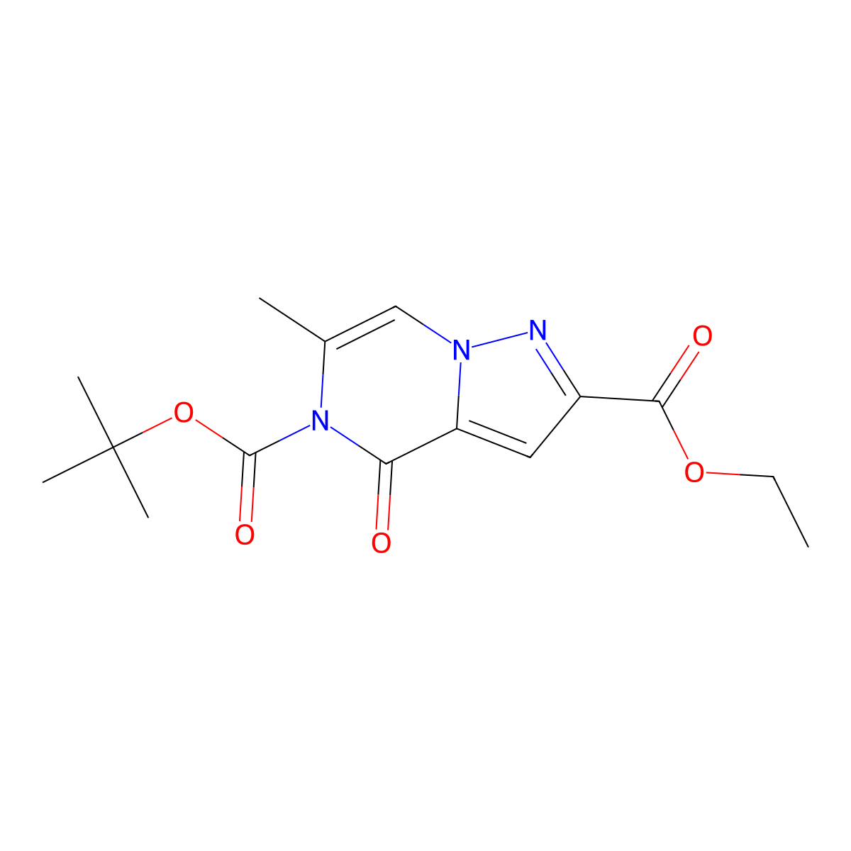 5-tert-Butyl 2-ethyl 6-methyl-4-oxopyrazolo[1,5-a]pyrazine-2,5(4H)-dicarboxylate molecular structure, CAS 1820647-45-7