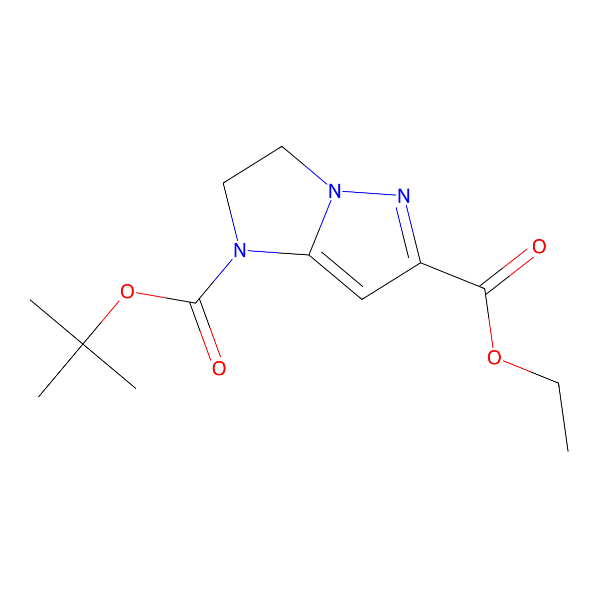 1-Tert-butyl 6-ethyl 2,3-dihydro-1H-imidazo[1,2-B]pyrazole-1,6-dicarboxylate molecular structure, CAS 1820647-54-8