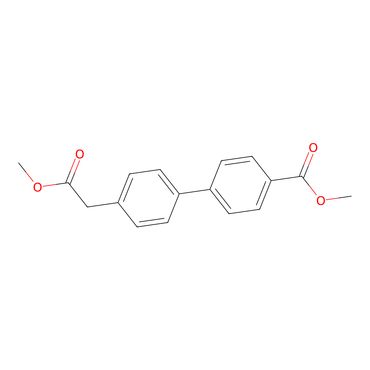 Methyl 4-[4-(2-methoxy-2-oxoethyl)phenyl]benzoate molecular structure, CAS 1820647-75-3