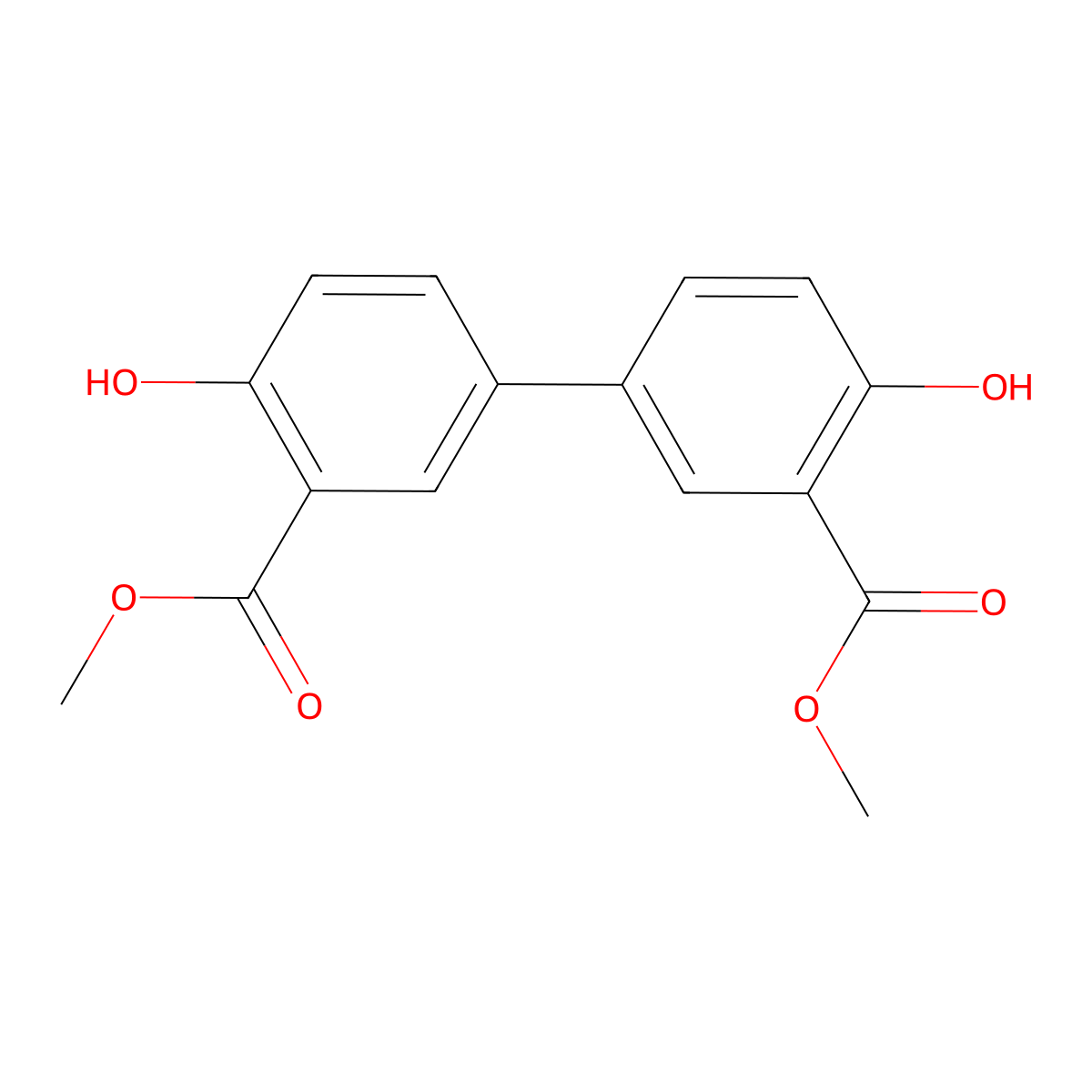 Methyl 2-hydroxy-5-[4-hydroxy-3-(methoxycarbonyl)phenyl]benzoate molecular structure, CAS 1820647-82-2