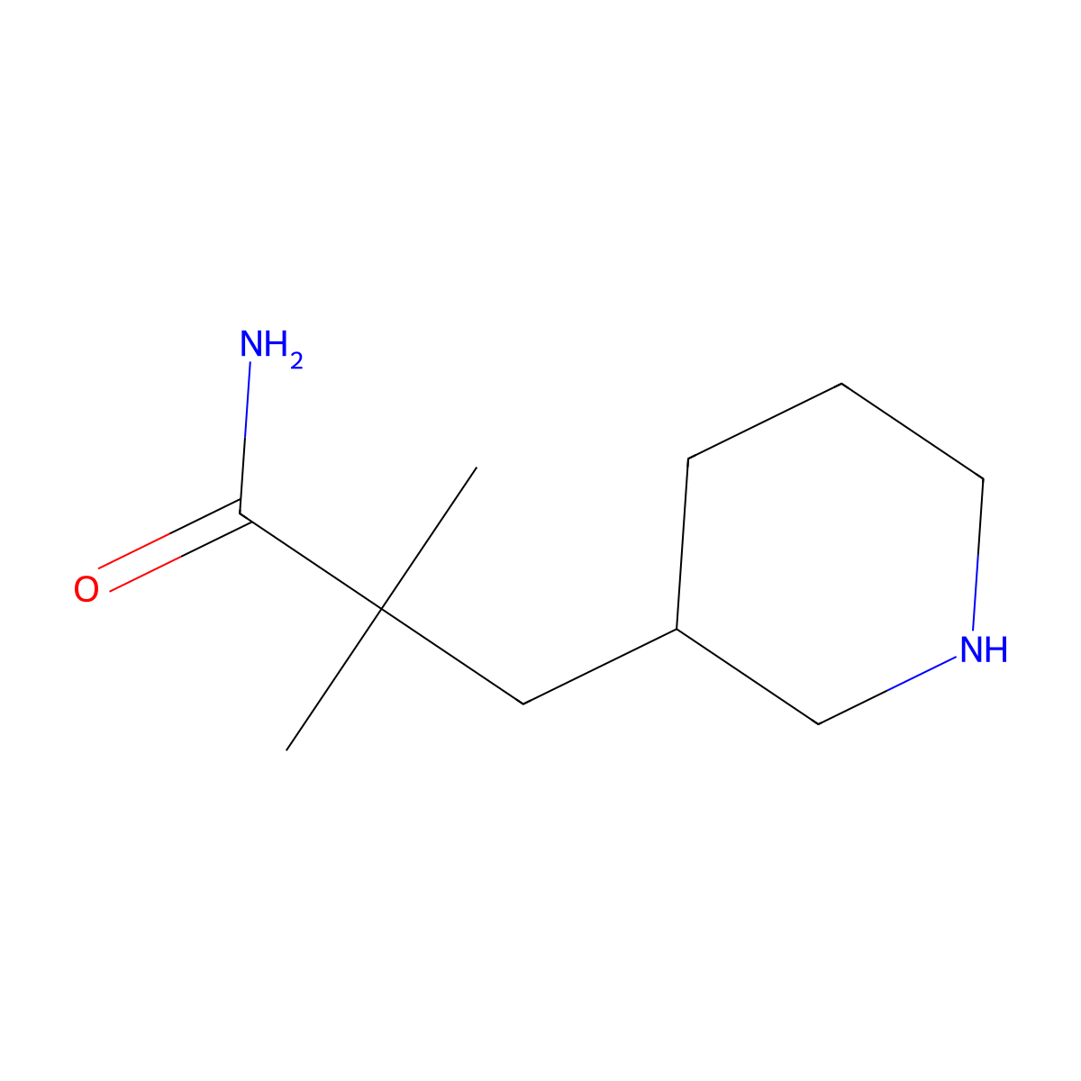2,2-Dimethyl-3-(piperidin-3-yl)propanamide molecular structure, CAS 1820647-84-4