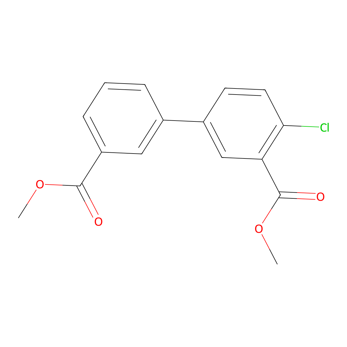 Methyl 2-chloro-5-[3-(methoxycarbonyl)phenyl]benzoate molecular structure, CAS 1820647-93-5