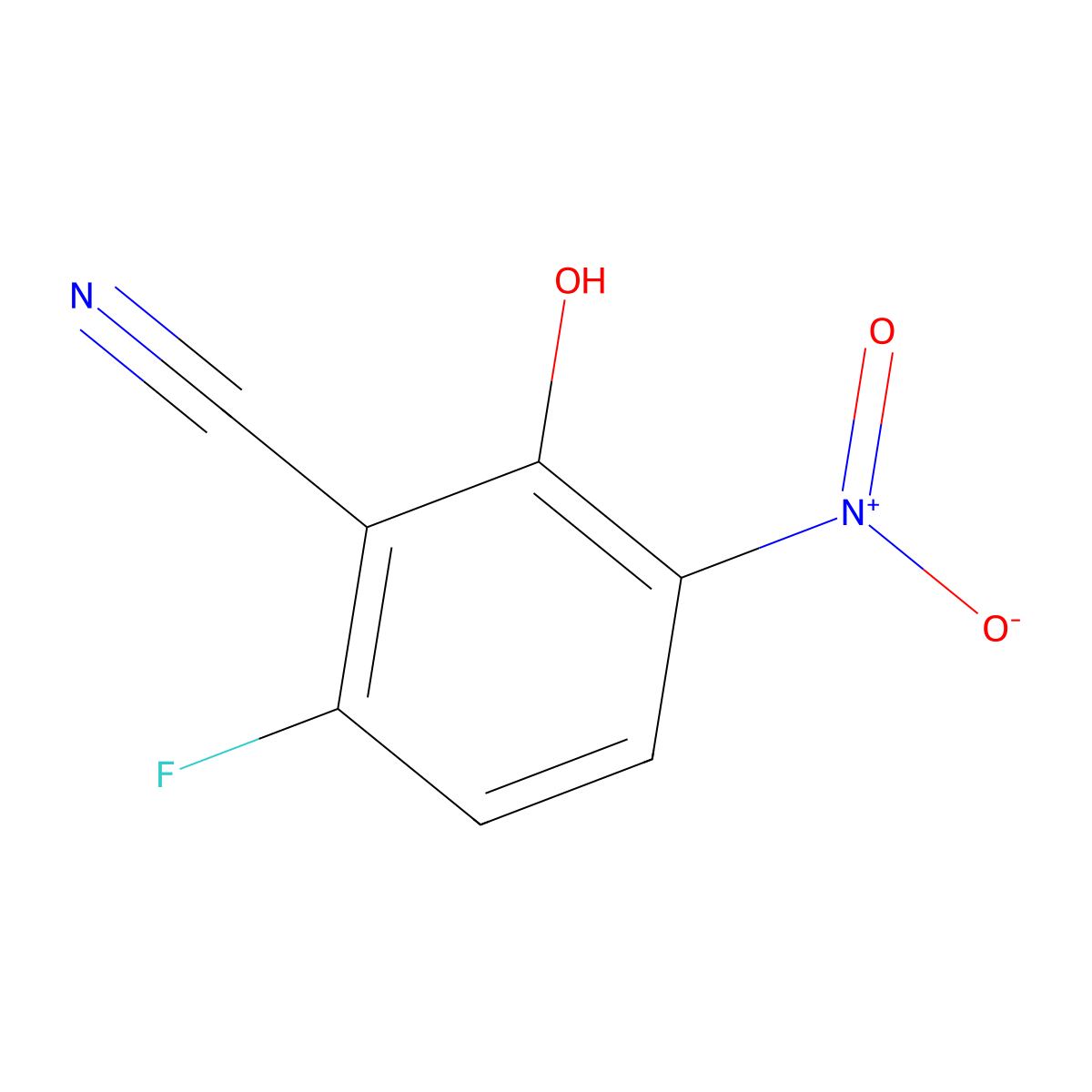 6-Fluoro-2-hydroxy-3-nitrobenzonitrile molecular structure, CAS 1820648-09-6