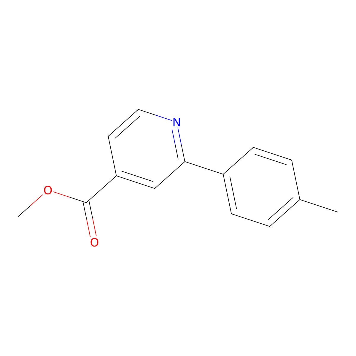 Methyl 2-(4-methylphenyl)pyridine-4-carboxylate molecular structure, CAS 1820648-13-2