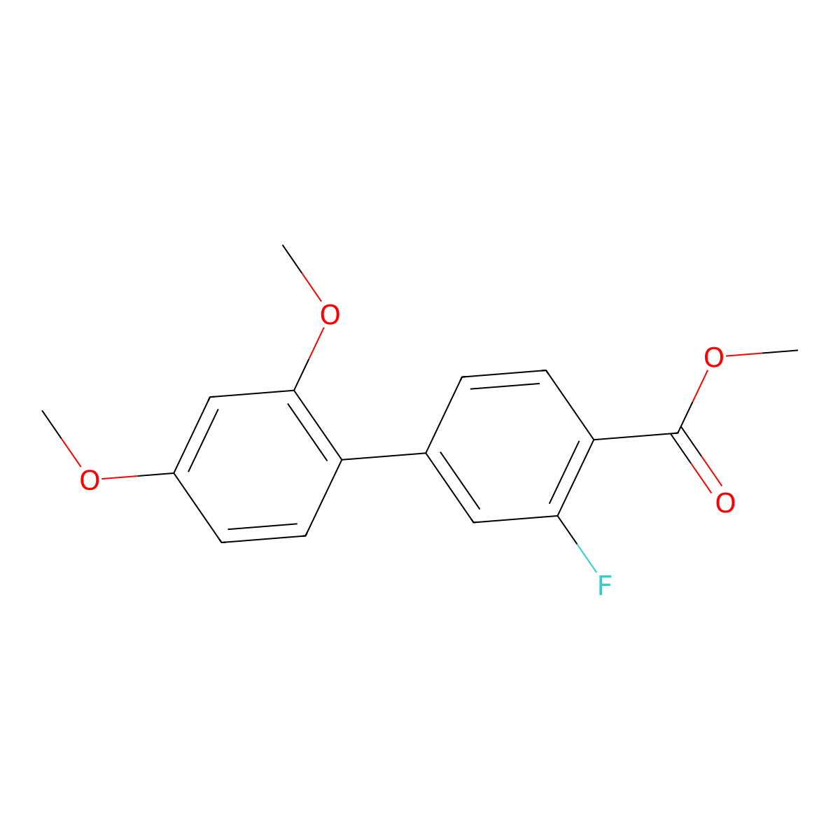Methyl 4-(2,4-dimethoxyphenyl)-2-fluorobenzoate molecular structure, CAS 1820648-16-5
