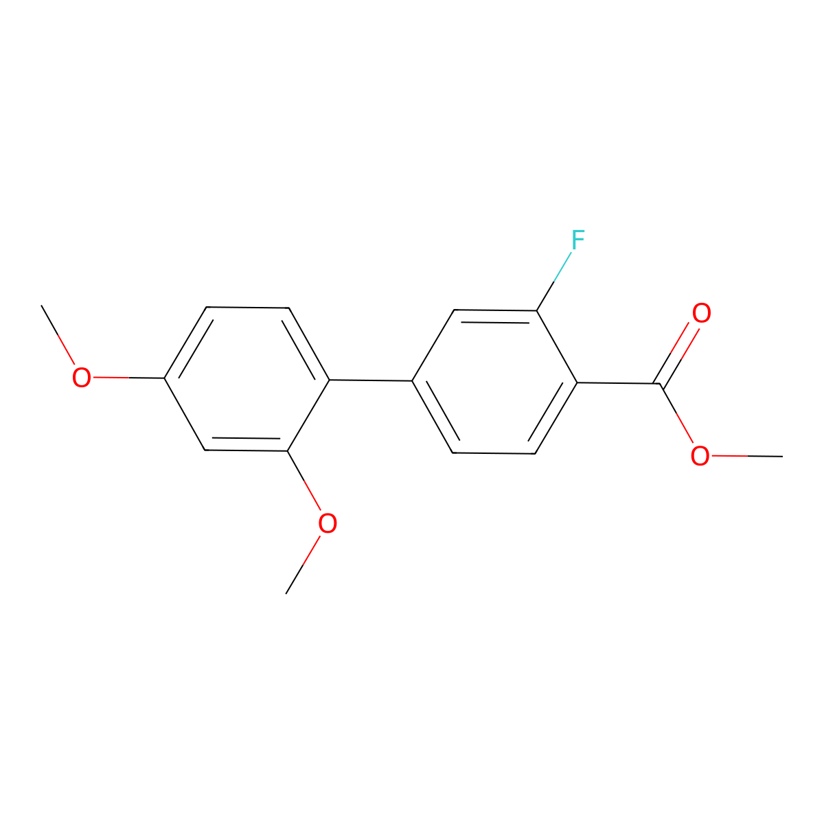 Methyl 4-(2,4-dimethoxyphenyl)-2-fluorobenzoate molecular structure, CAS 1820648-16-5