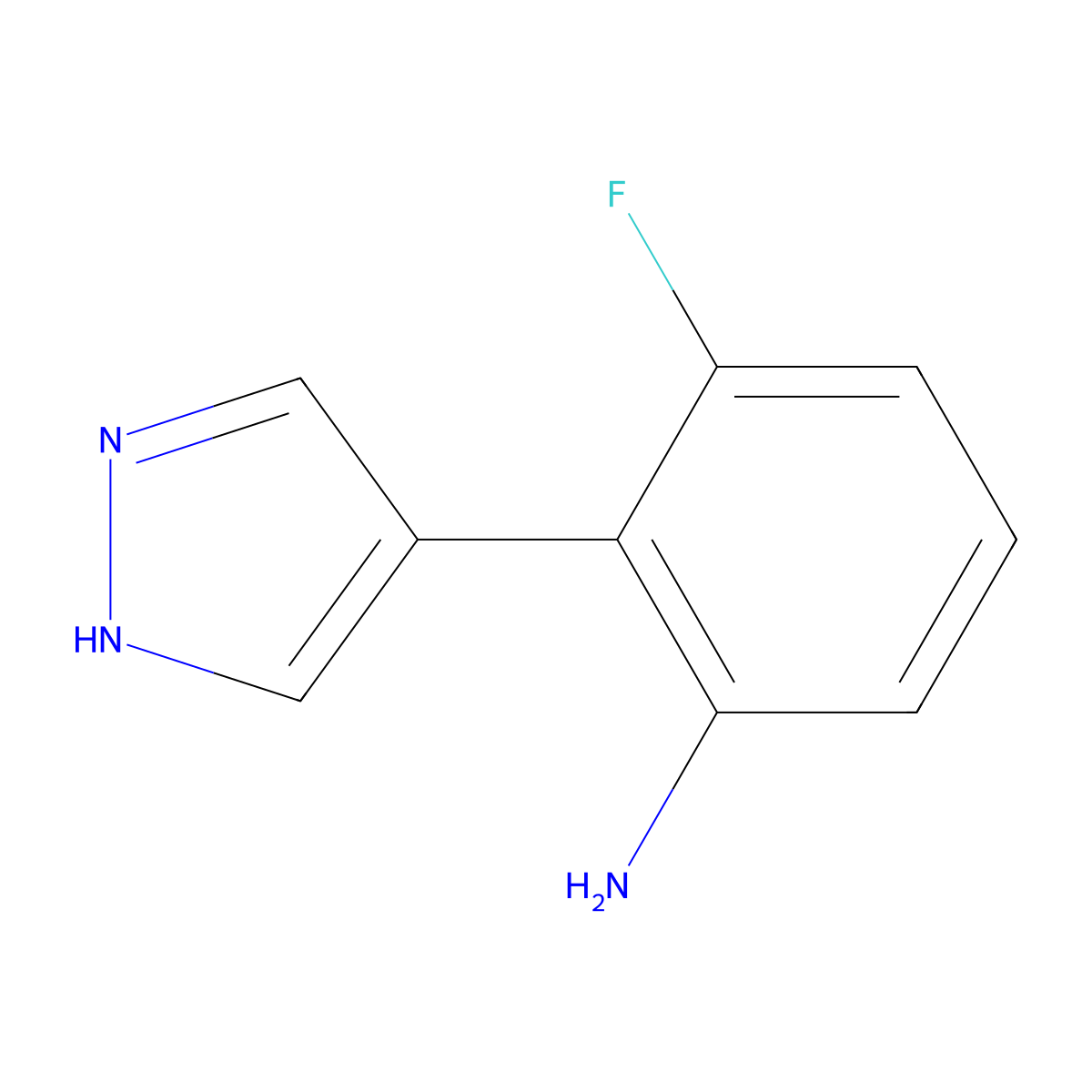 3-Fluoro-2-(1H-pyrazol-4-YL)aniline molecular structure, CAS 1820648-22-3
