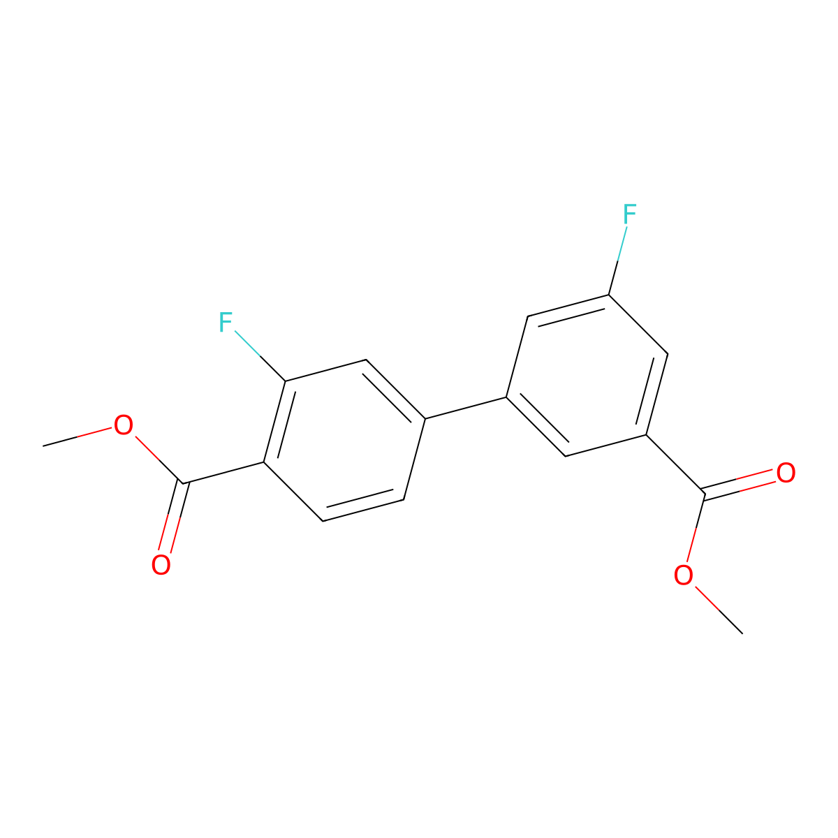 Methyl 2-fluoro-4-[3-fluoro-5-(methoxycarbonyl)phenyl]benzoate molecular structure, CAS 1820648-30-3