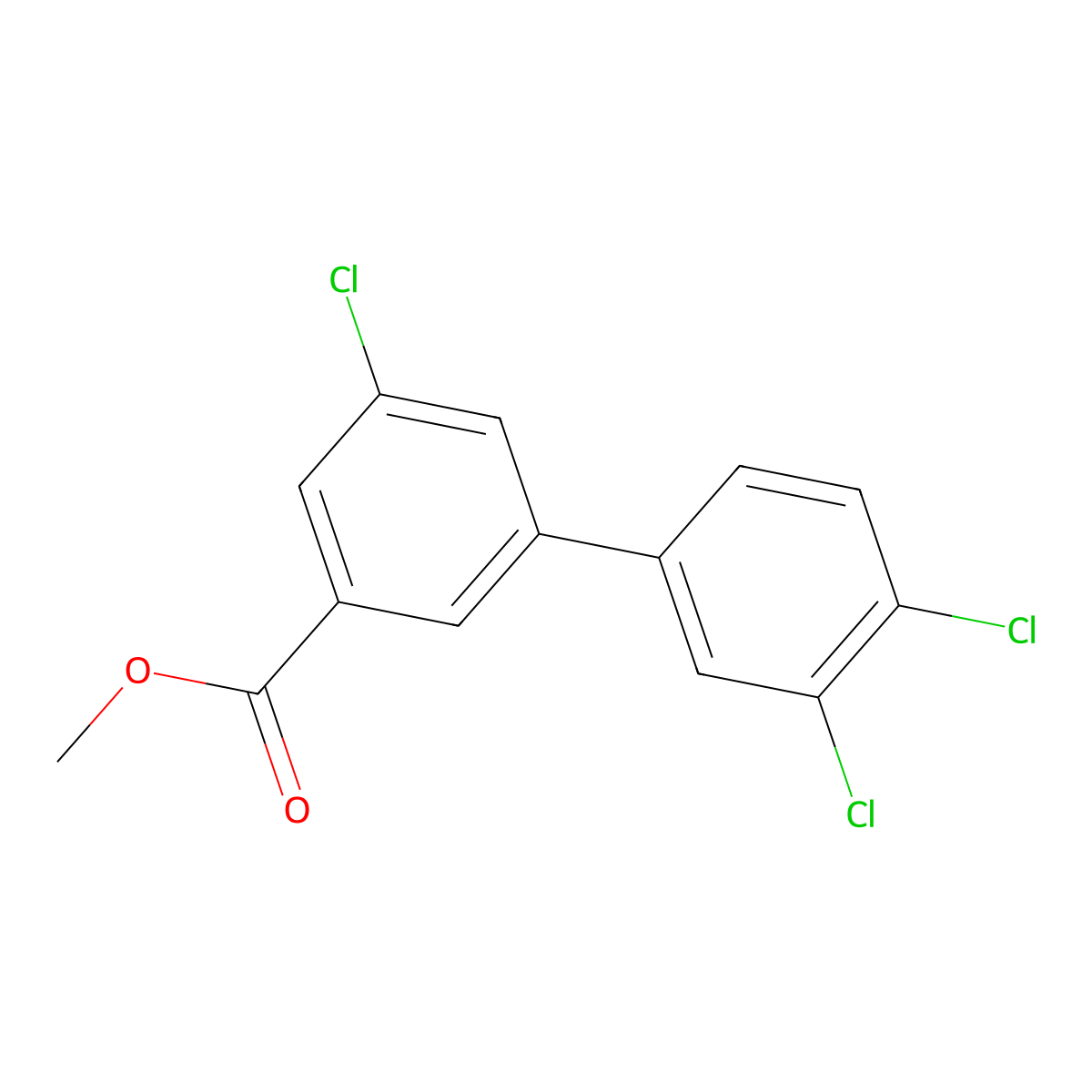 Methyl 3-chloro-5-(3,4-dichlorophenyl)benzoate molecular structure, CAS 1820648-38-1