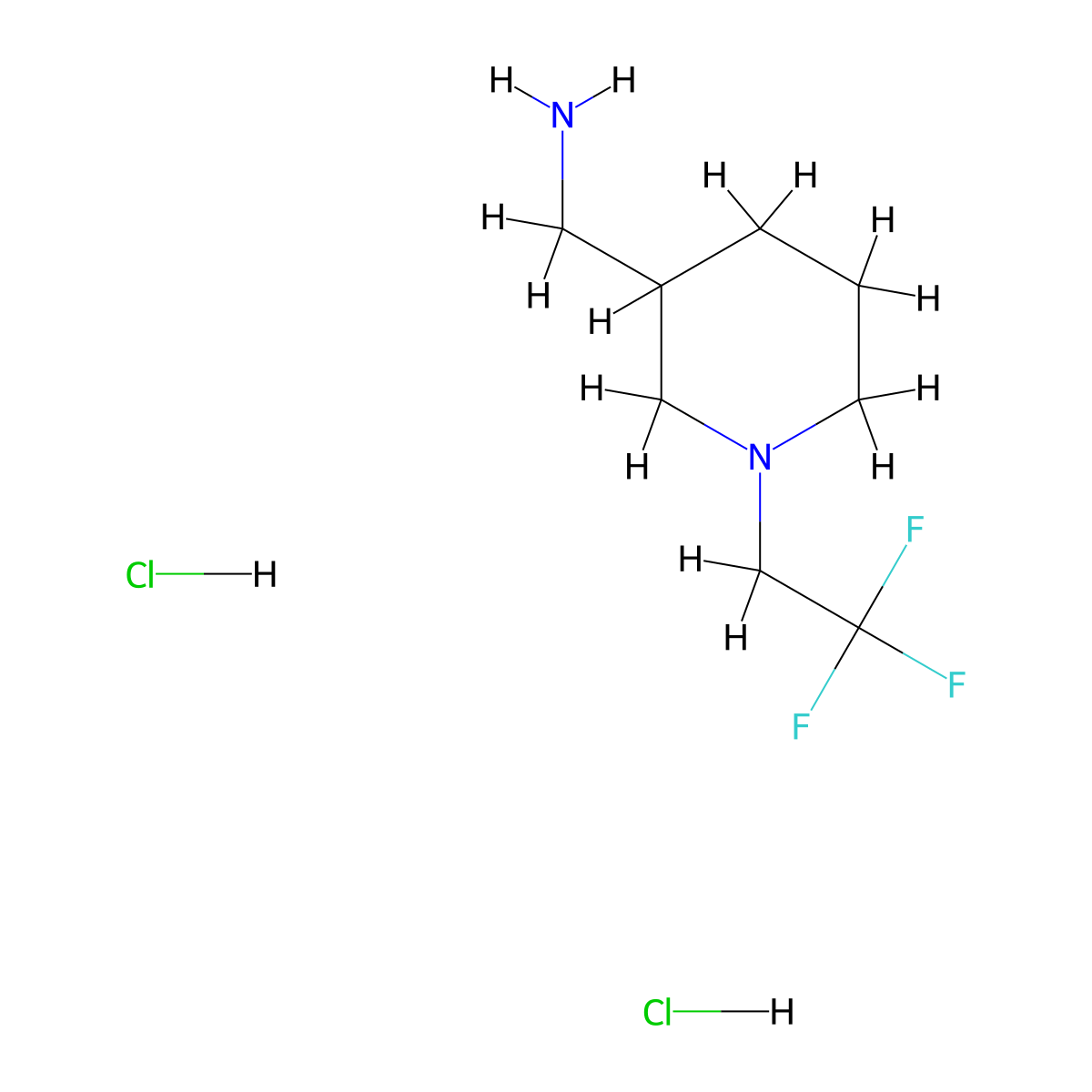 [1-(2,2,2-Trifluoroethyl)piperidin-3-yl]methanamine dihydrochloride molecular structure, CAS 1820648-49-4
