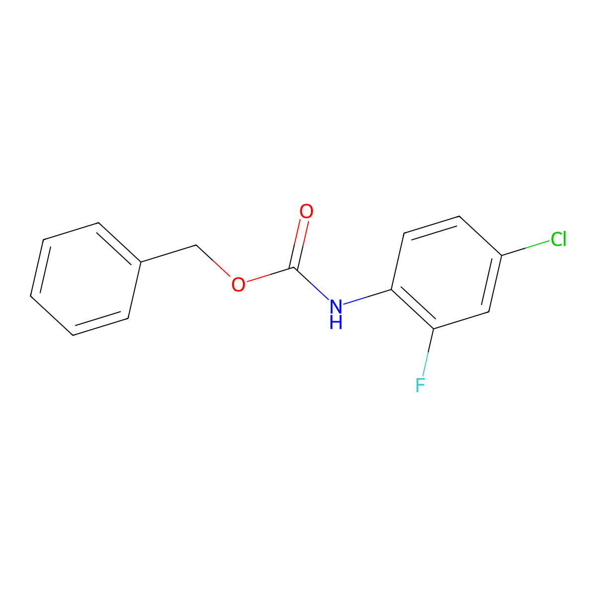 Benzyl N-(4-chloro-2-fluorophenyl)carbamate molecular structure, CAS 1820648-53-0