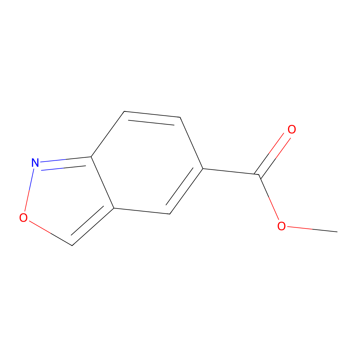 Methyl 2,1-benzoxazole-5-carboxylate molecular structure, CAS 1820648-79-0