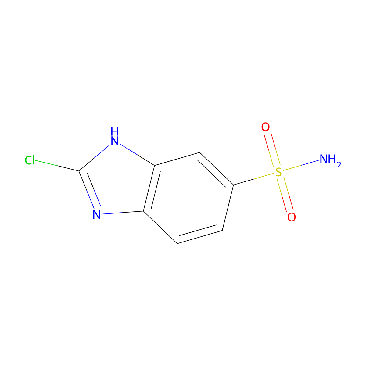 2-chloro-1H-1,3-benzodiazole-5-sulfonamide molecular structure, CAS 1820648-83-6