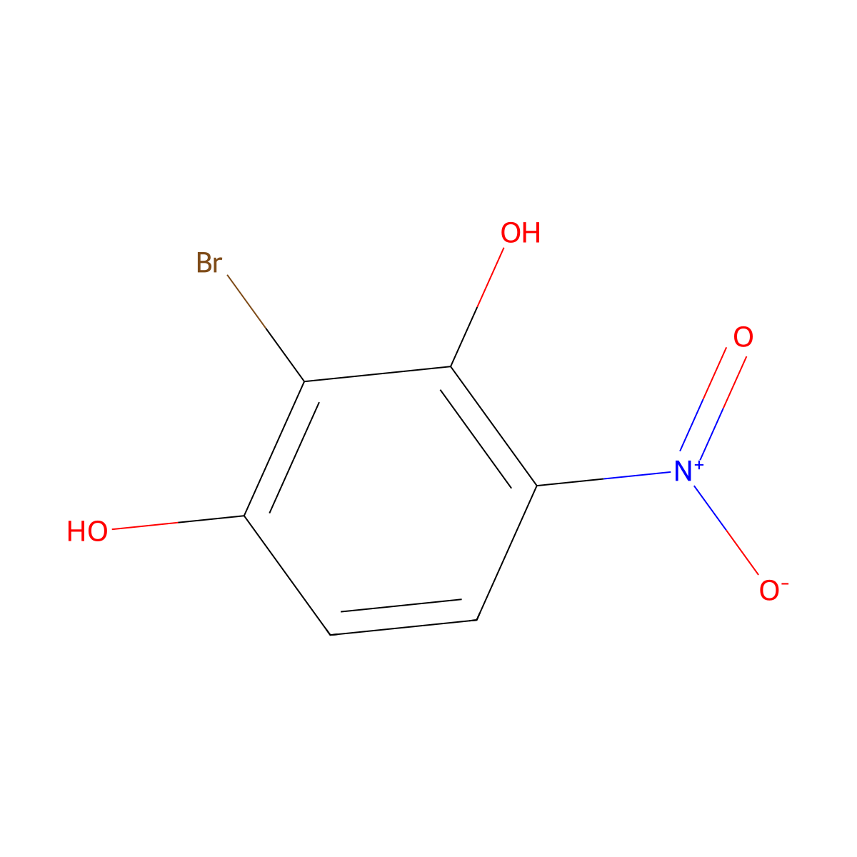 2-Bromo-4-nitrobenzene-1,3-diol molecular structure, CAS 1820648-97-2