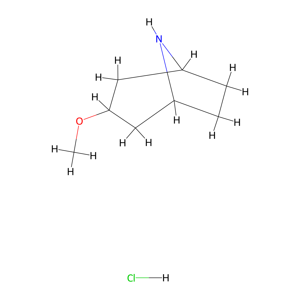 3-Methoxy-8-azabicyclo[3.2.1]octane hydrochloride molecular structure, CAS 1820649-01-1