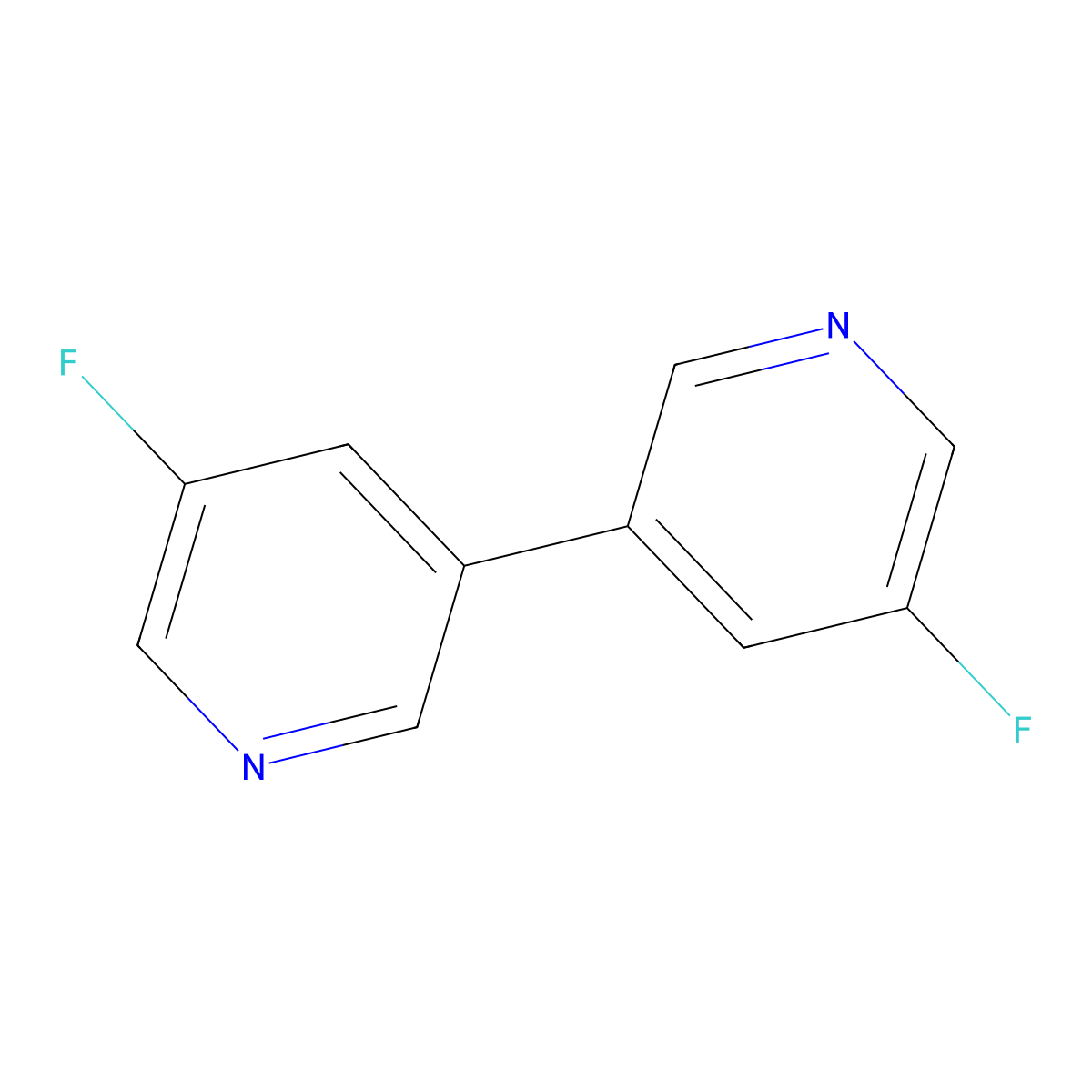 5,5'-Difluoro-3,3'-bipyridine molecular structure, CAS 1820649-33-9
