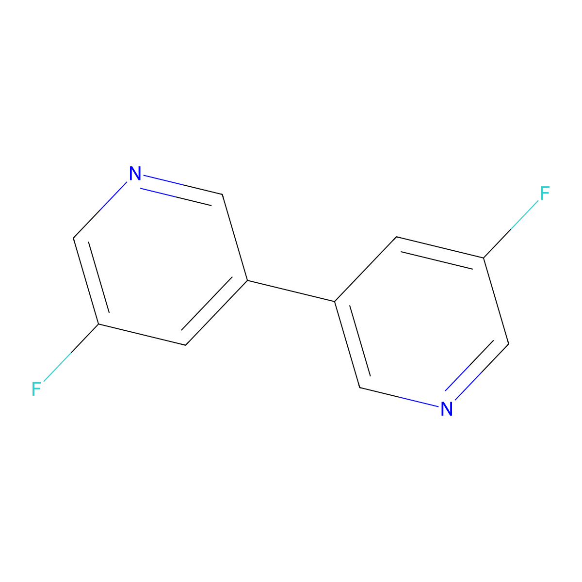 5,5'-Difluoro-3,3'-bipyridine molecular structure, CAS 1820649-33-9