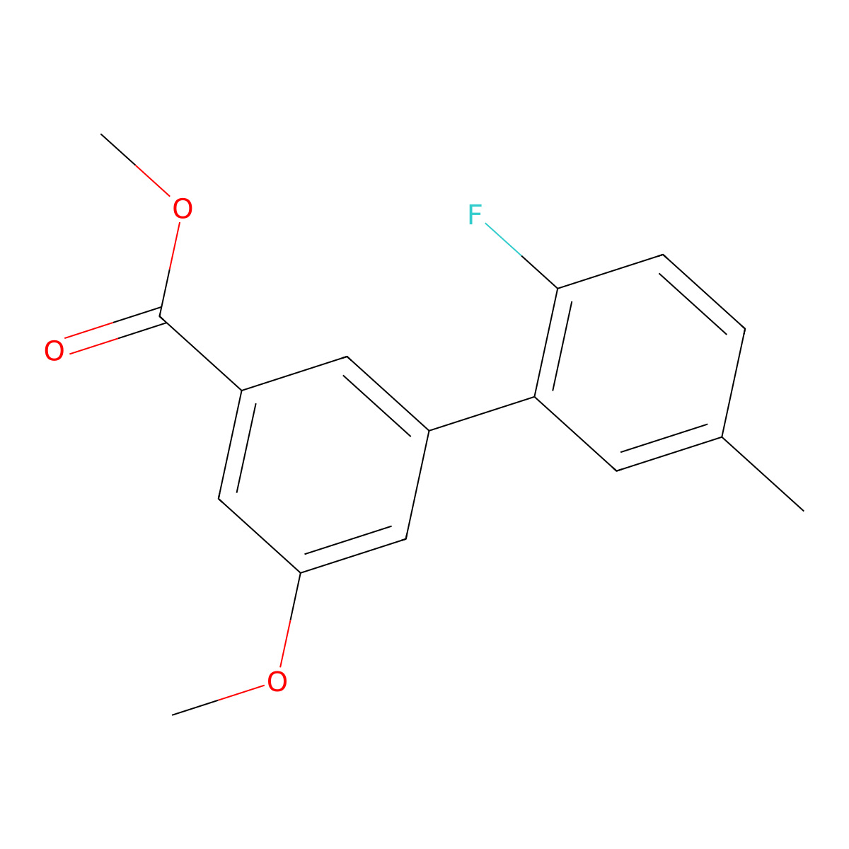 Methyl 3-(2-fluoro-5-methylphenyl)-5-methoxybenzoate molecular structure, CAS 1820649-40-8