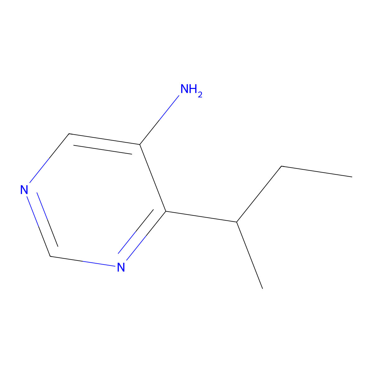 4-(Sec-butyl)pyrimidin-5-amine molecular structure, CAS 1820649-41-9