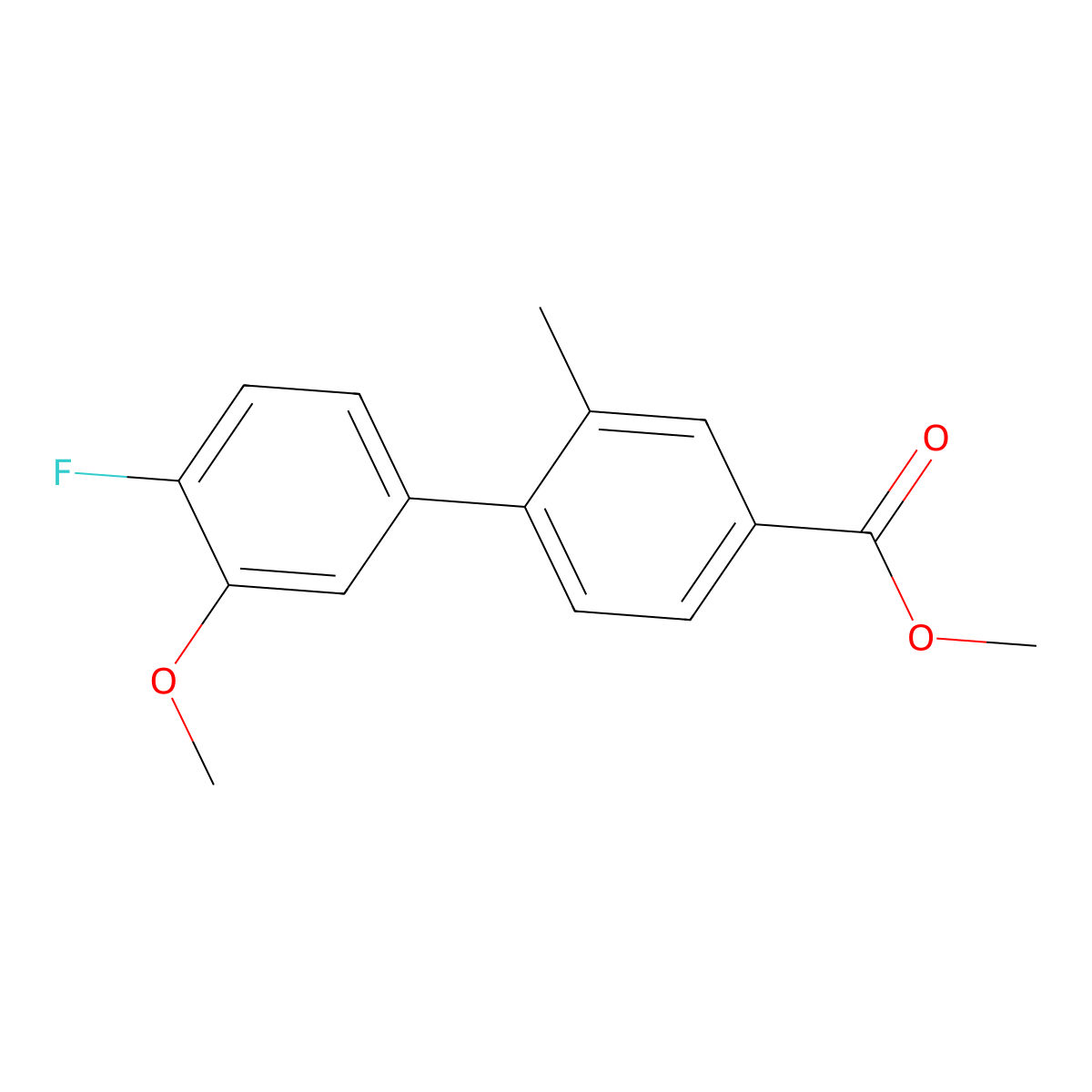 Methyl 4-(4-fluoro-3-methoxyphenyl)-3-methylbenzoate molecular structure, CAS 1820649-43-1