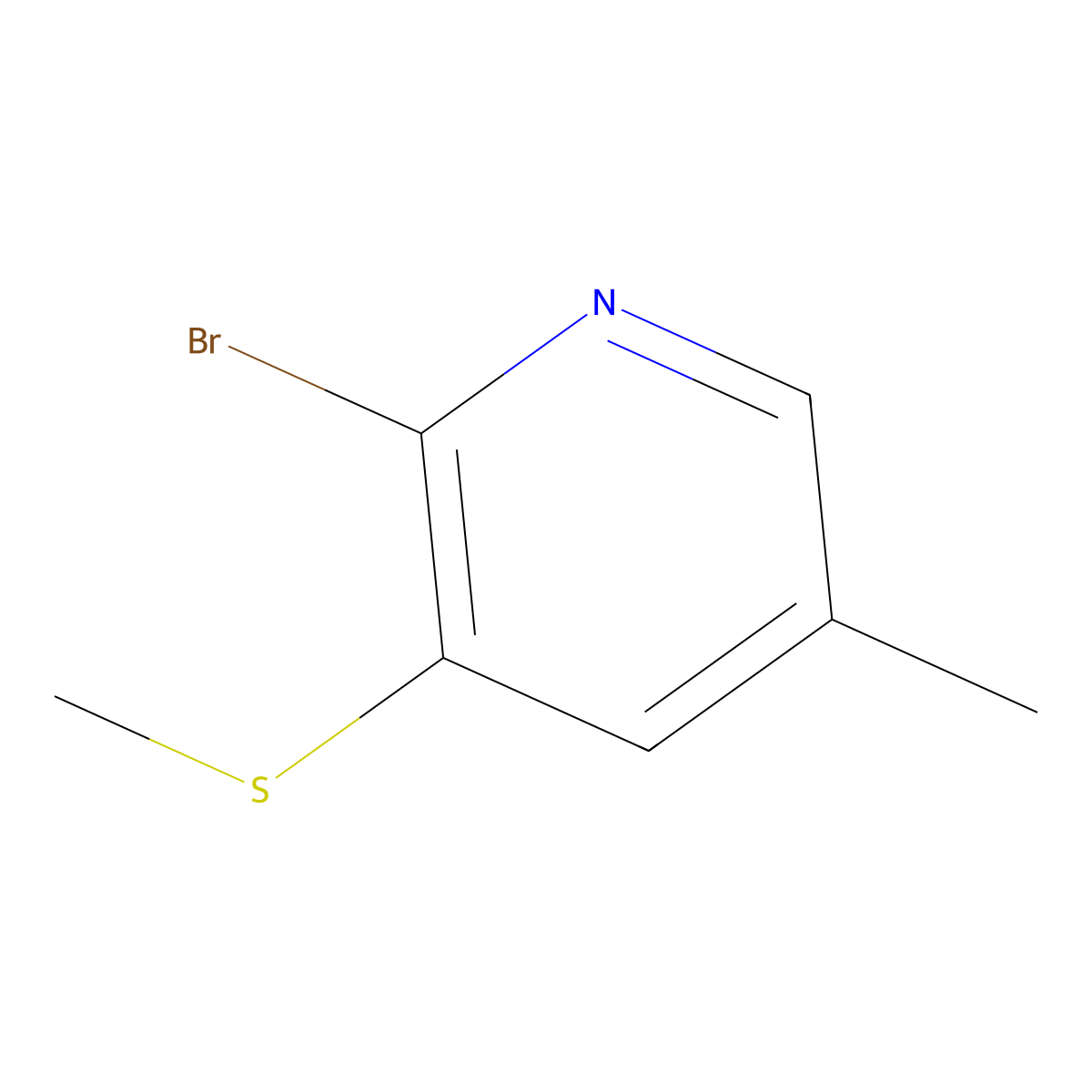 2-Bromo-5-methyl-3-(methylthio)pyridine molecular structure, CAS 1820649-46-4