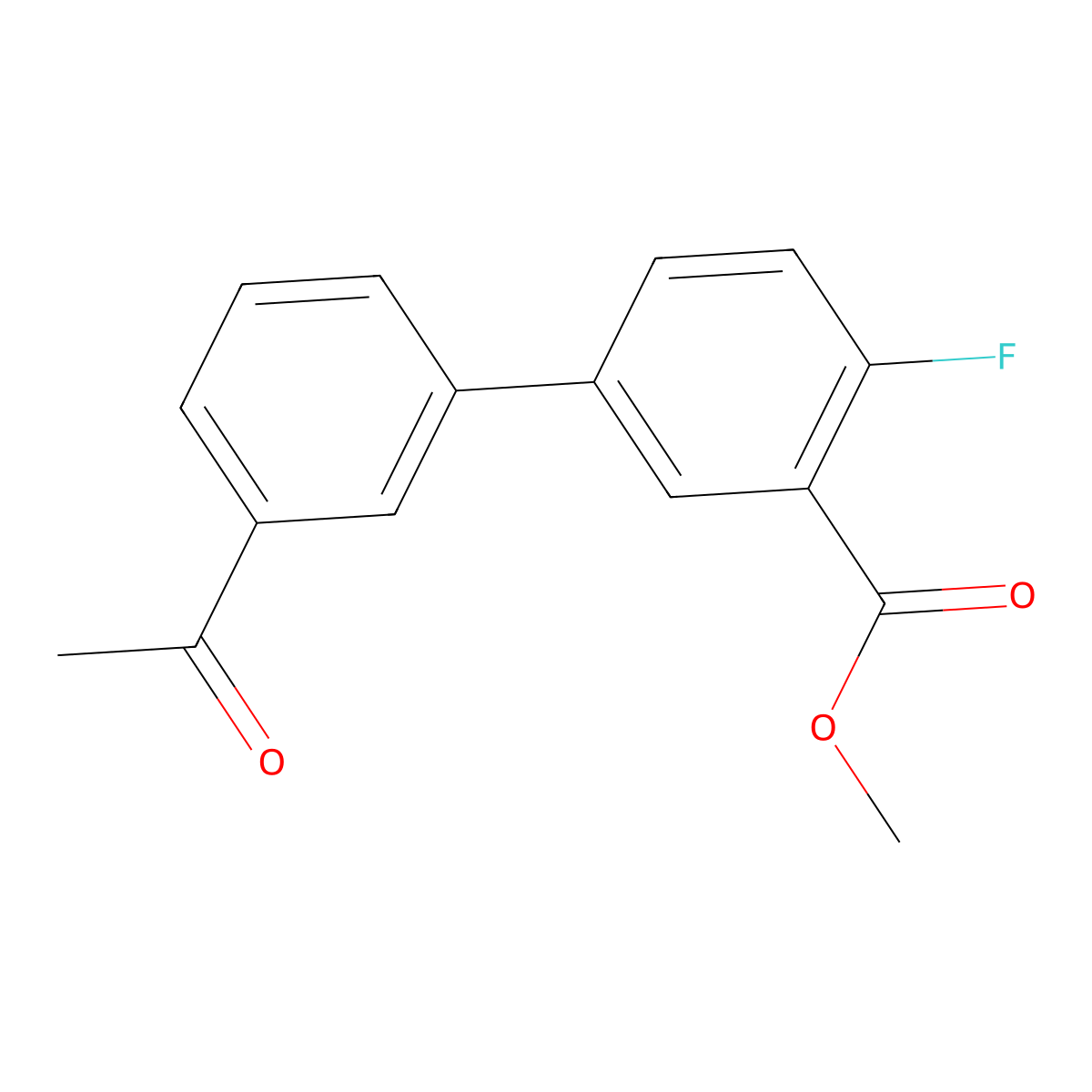 Methyl 5-(3-acetylphenyl)-2-fluorobenzoate molecular structure, CAS 1820649-52-2