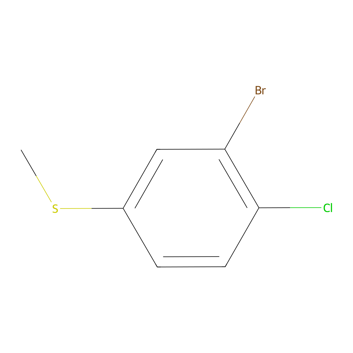 (3-Bromo-4-chlorophenyl)(methyl)sulfane molecular structure, CAS 1820649-56-6