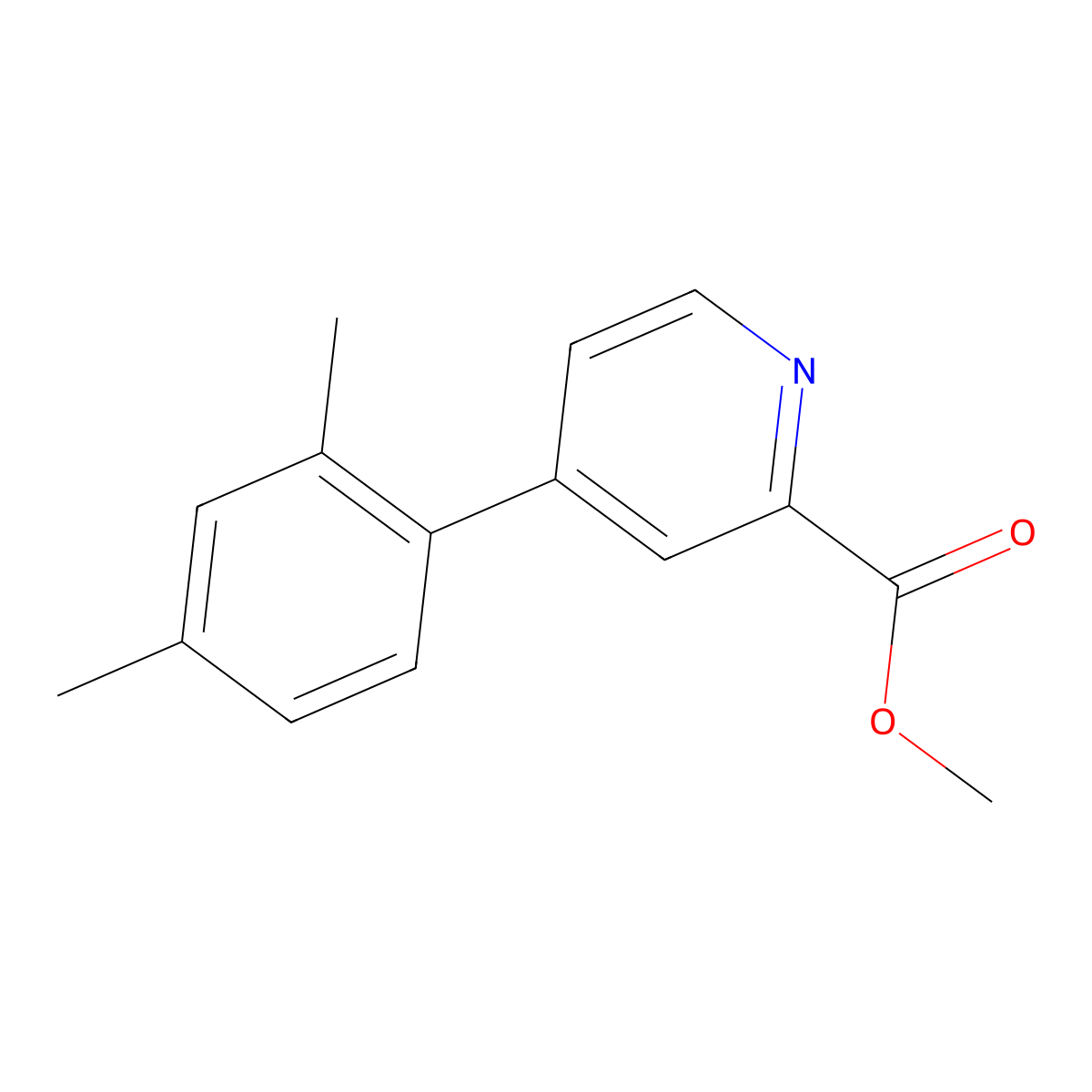 Methyl 4-(2,4-dimethylphenyl)pyridine-2-carboxylate molecular structure, CAS 1820649-68-0
