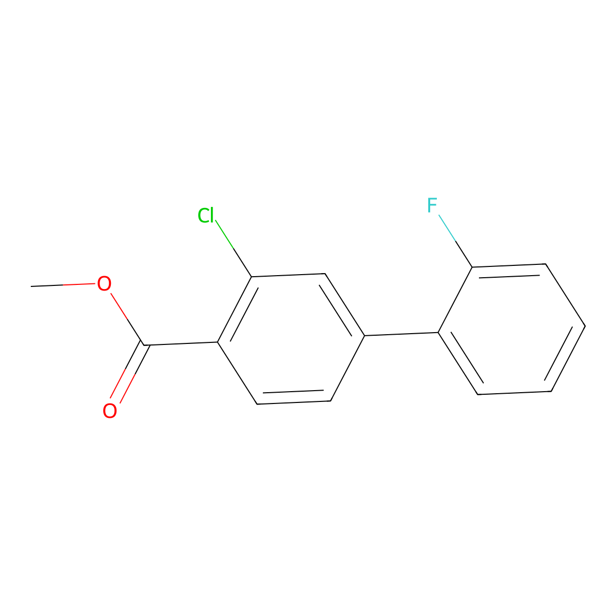 Methyl 2-chloro-4-(2-fluorophenyl)benzoate molecular structure, CAS 1820649-72-6