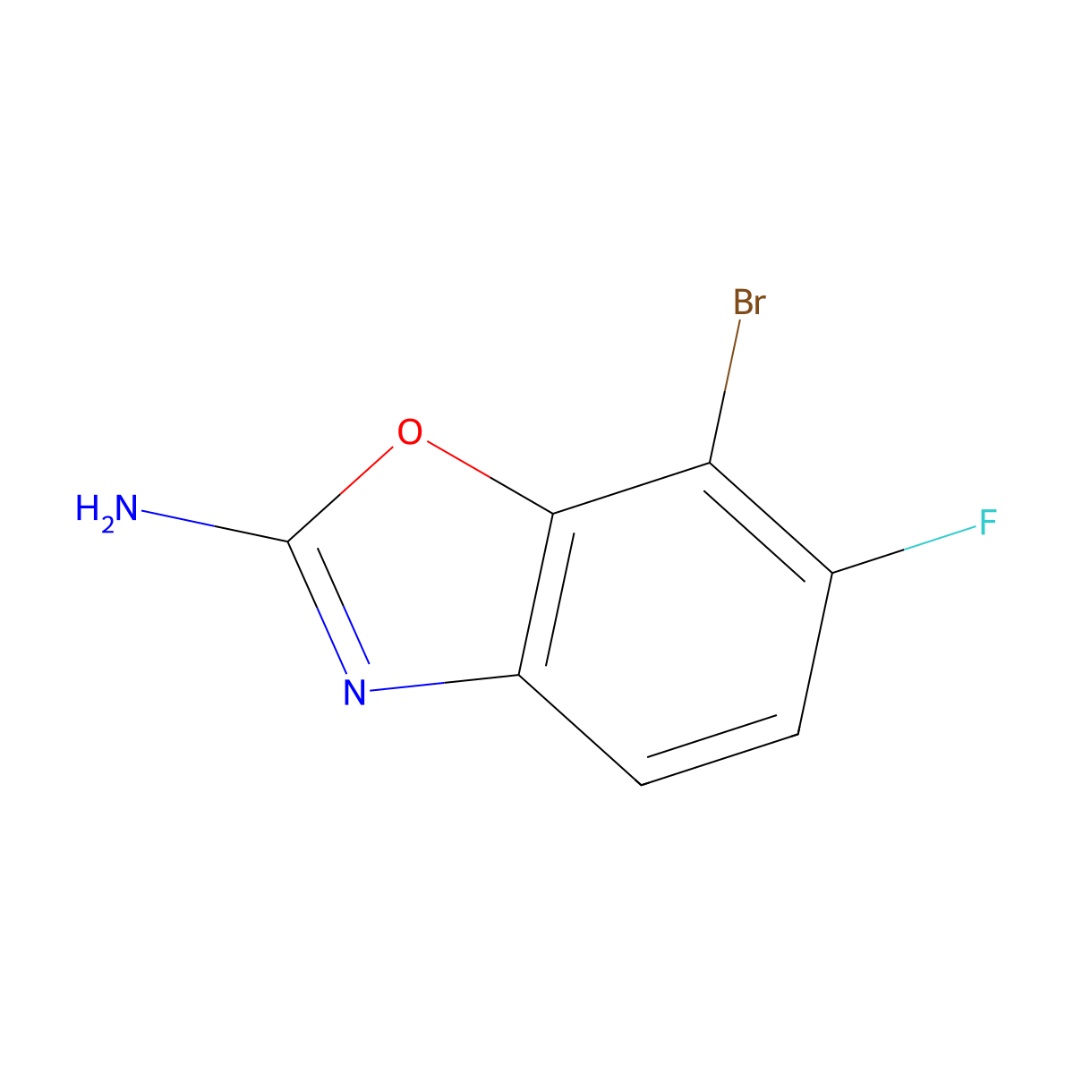 7-Bromo-6-fluoro-1,3-benzoxazol-2-amine molecular structure, CAS 1820649-78-2