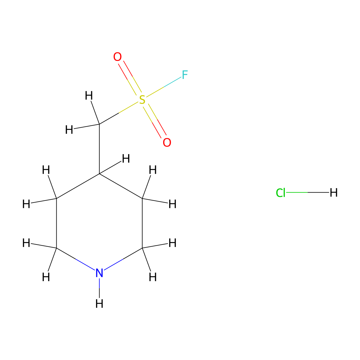 (Piperidin-4-yl)methanesulfonyl fluoride hydrochloride molecular structure, CAS 1820649-83-9